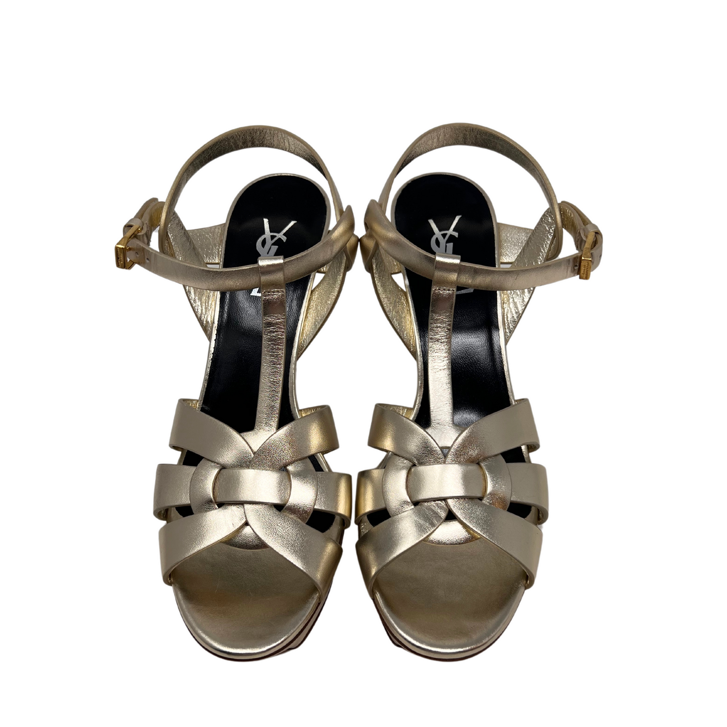 YSL Gold Tribute Platform Sandals 105mm - Size 40