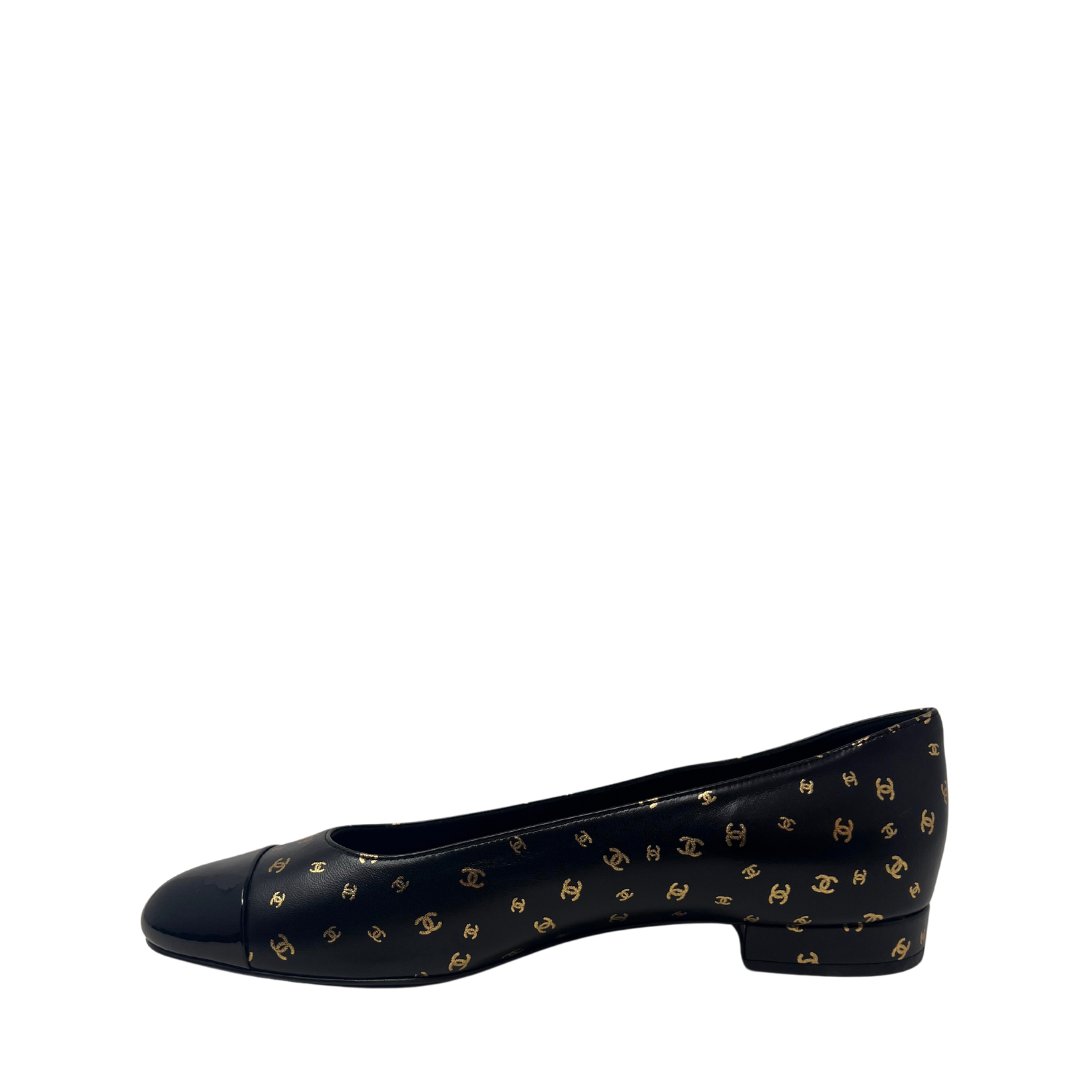 Chanel Interlocking CC Logo Ballet Flats - Size 40