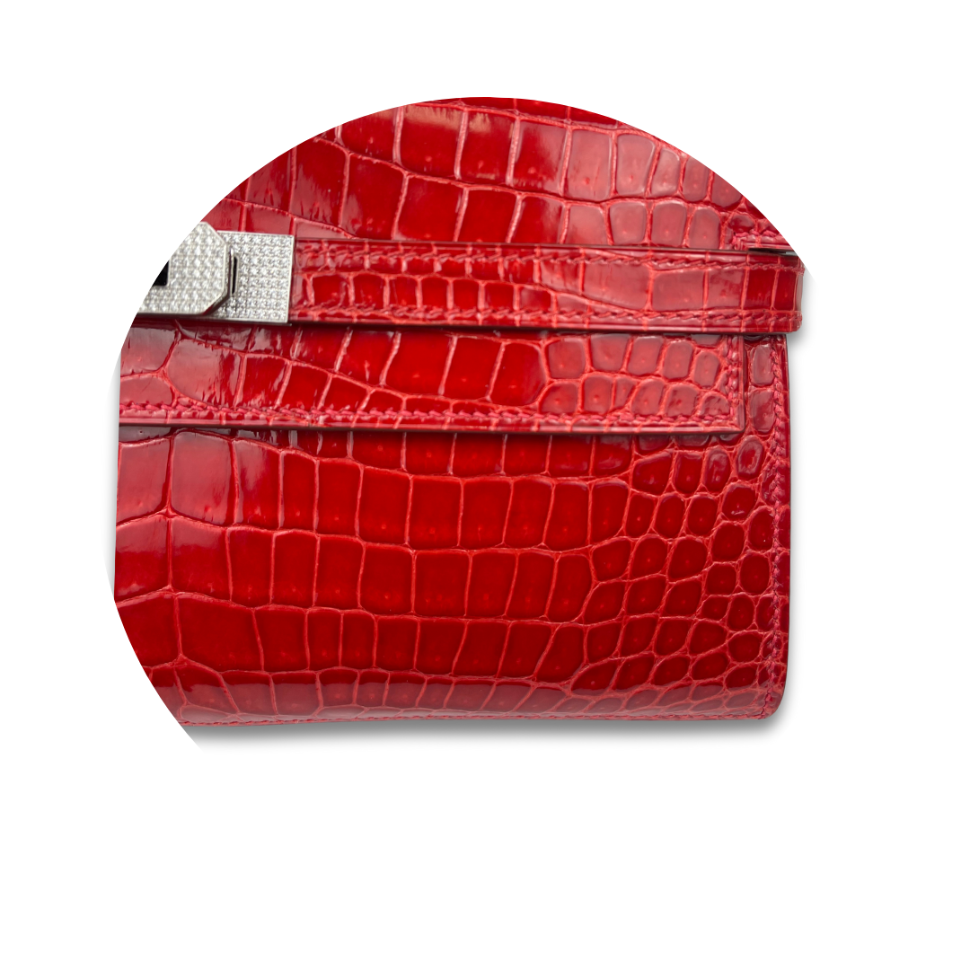 Hermès Diamond Crocodile Porosus Kelly Wallet