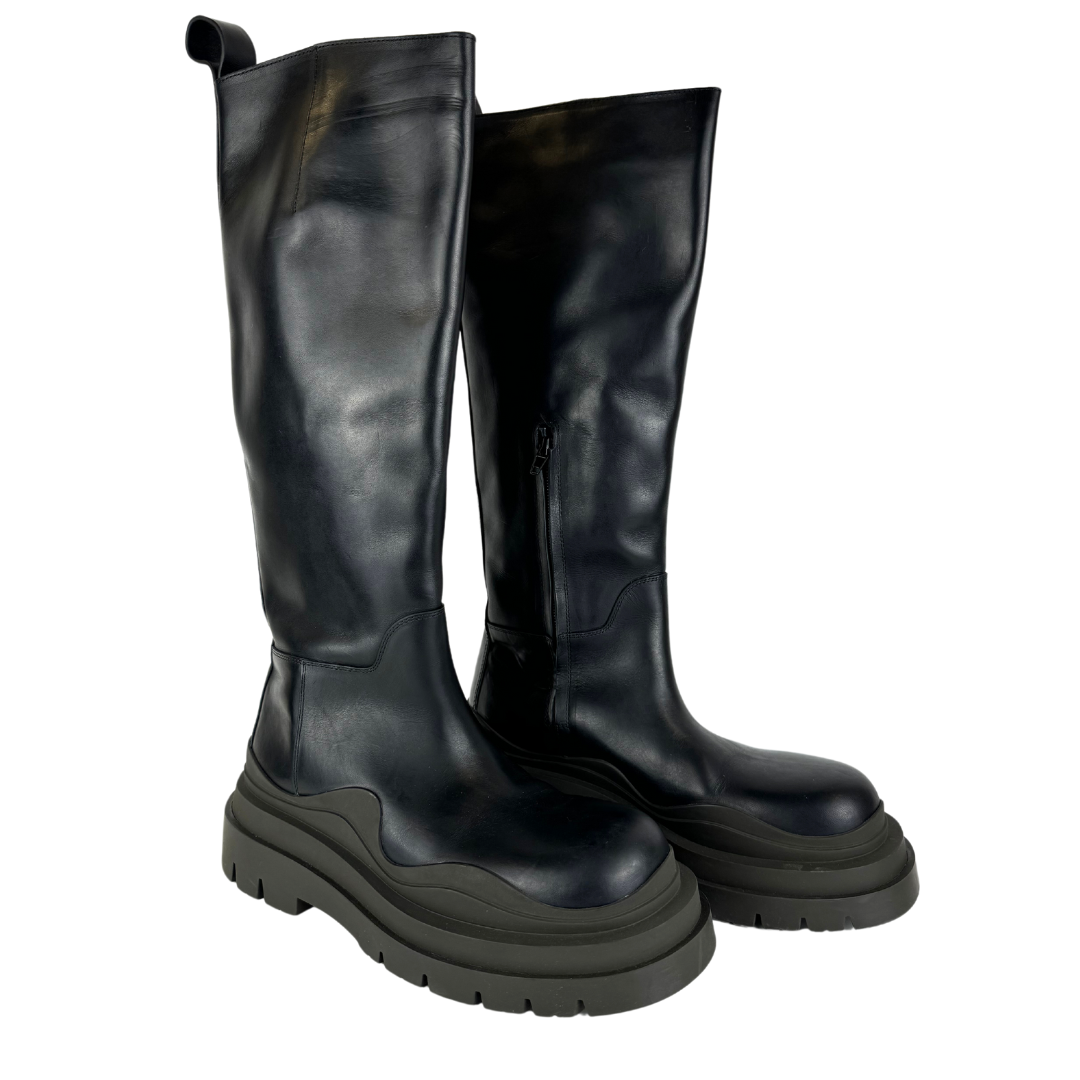 Bottega Lug Sole Knee High Boots - Size 38
