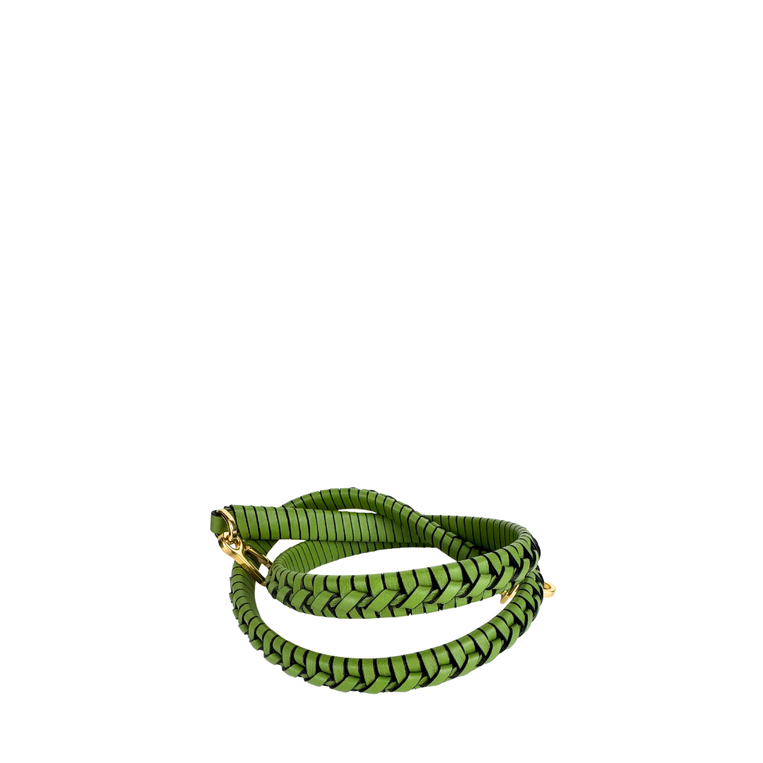 Loewe Green Leather Woven Spiral Strap