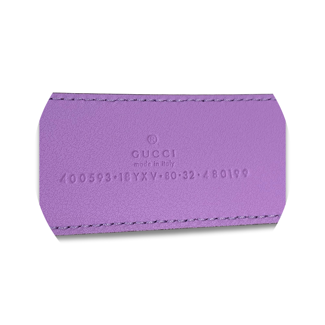 Gucci Lilac 1.5"  Marmont Belt - Size 80