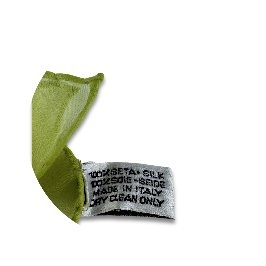 Chanel Lime Green Silk Gauze Wrap