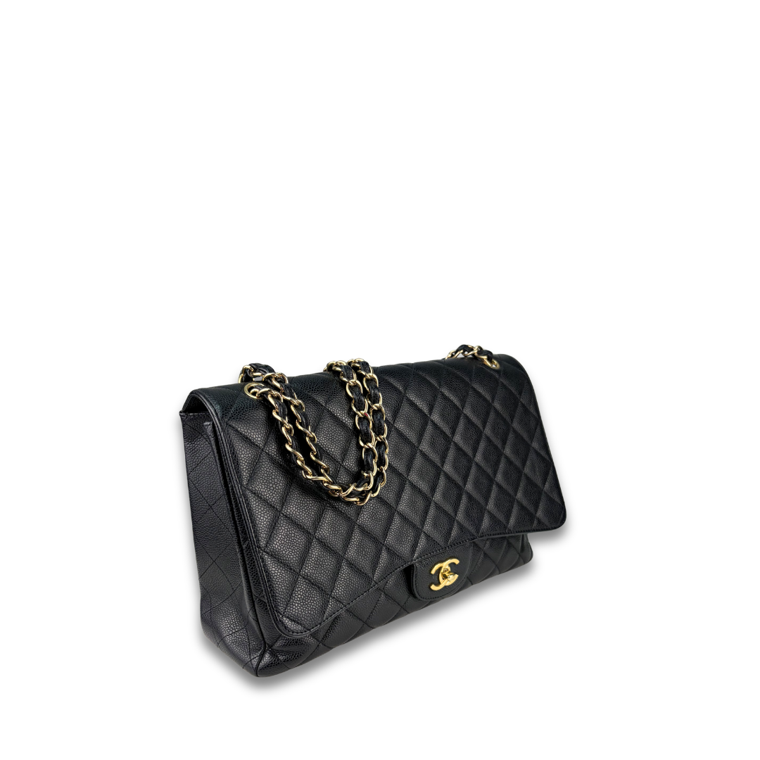 Chanel Black Caviar Maxi Single Flap