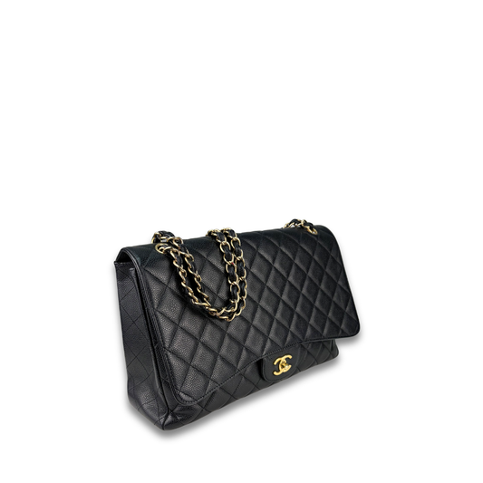 Chanel Black Caviar Maxi Single Flap