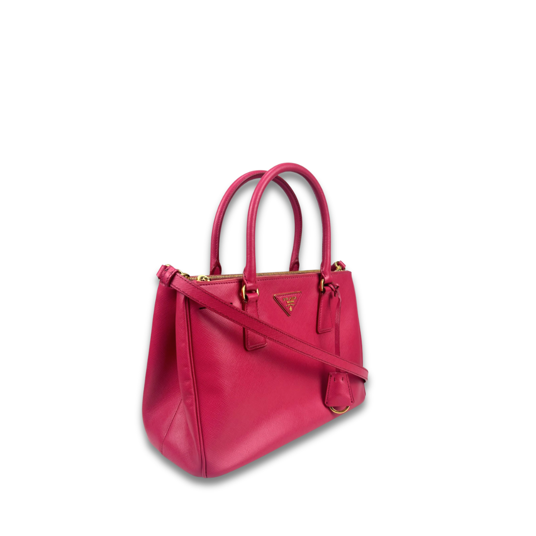 Prada Small Hot Pink Double Zip Galleria