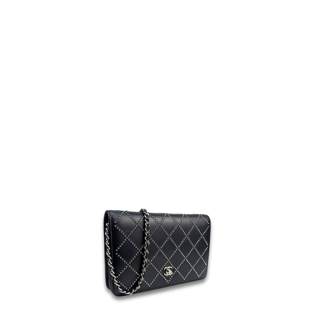 Chanel Crystal Embellished Black Wallet on Chain