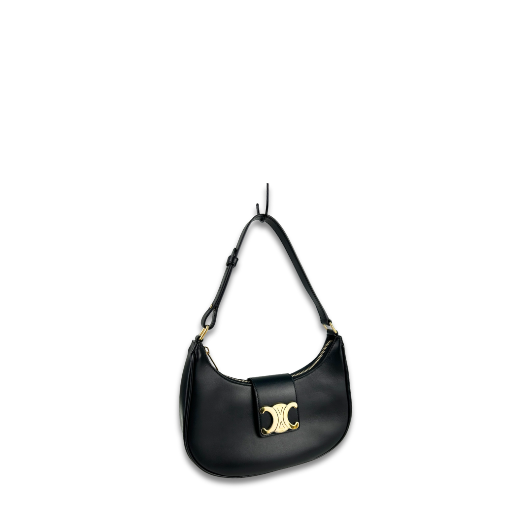 Celine Medium Black Ava Triomphe Shoulder Bag