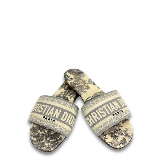 Dior Toile de Jouy Dway Slides - Size 37.5