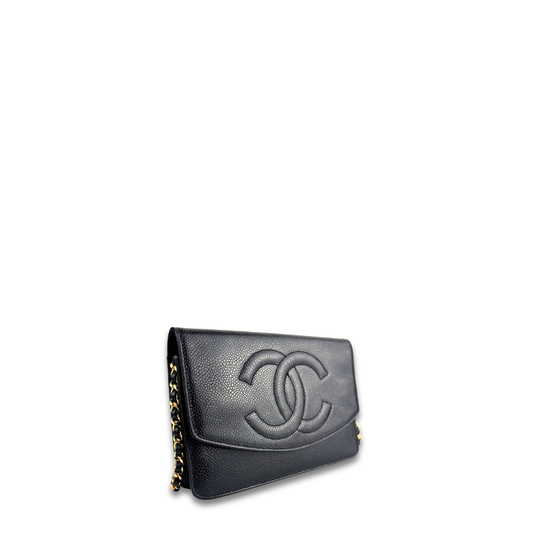 Chanel Black Caviar Timeless Wallet on Chain