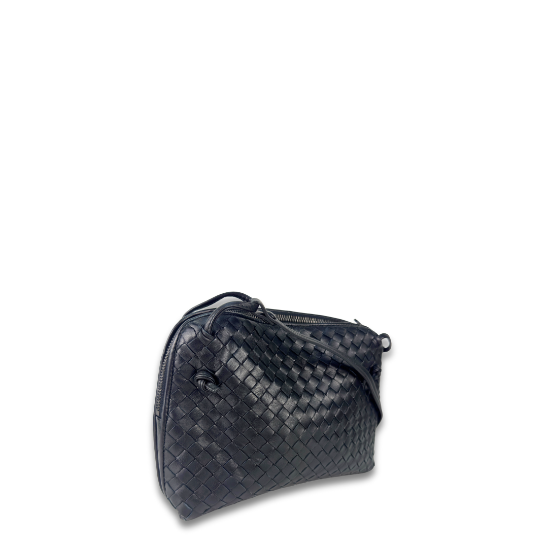 【BOTTEGA VENETA】NODINI BAG Bottega Veneta - Nodini Black Woven Leather Small Bag
