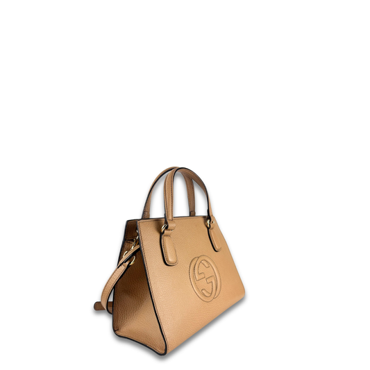 Gucci Soho Beige Top Handle Convertible Tote