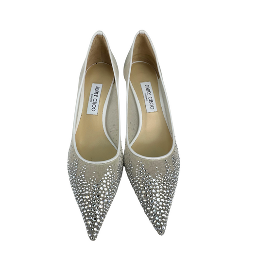Jimmy Choo Crystal Love 65 Mesh Pumps - Size 41