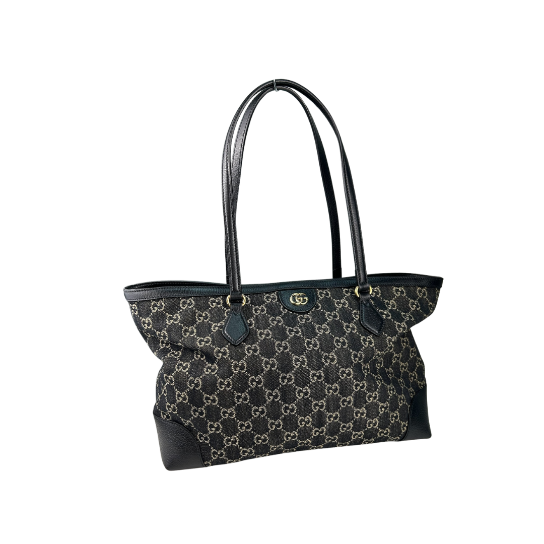 Gucci Black Denim Medium Ophidia Tote