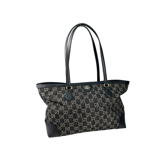 Gucci Black Denim Medium Ophidia Tote