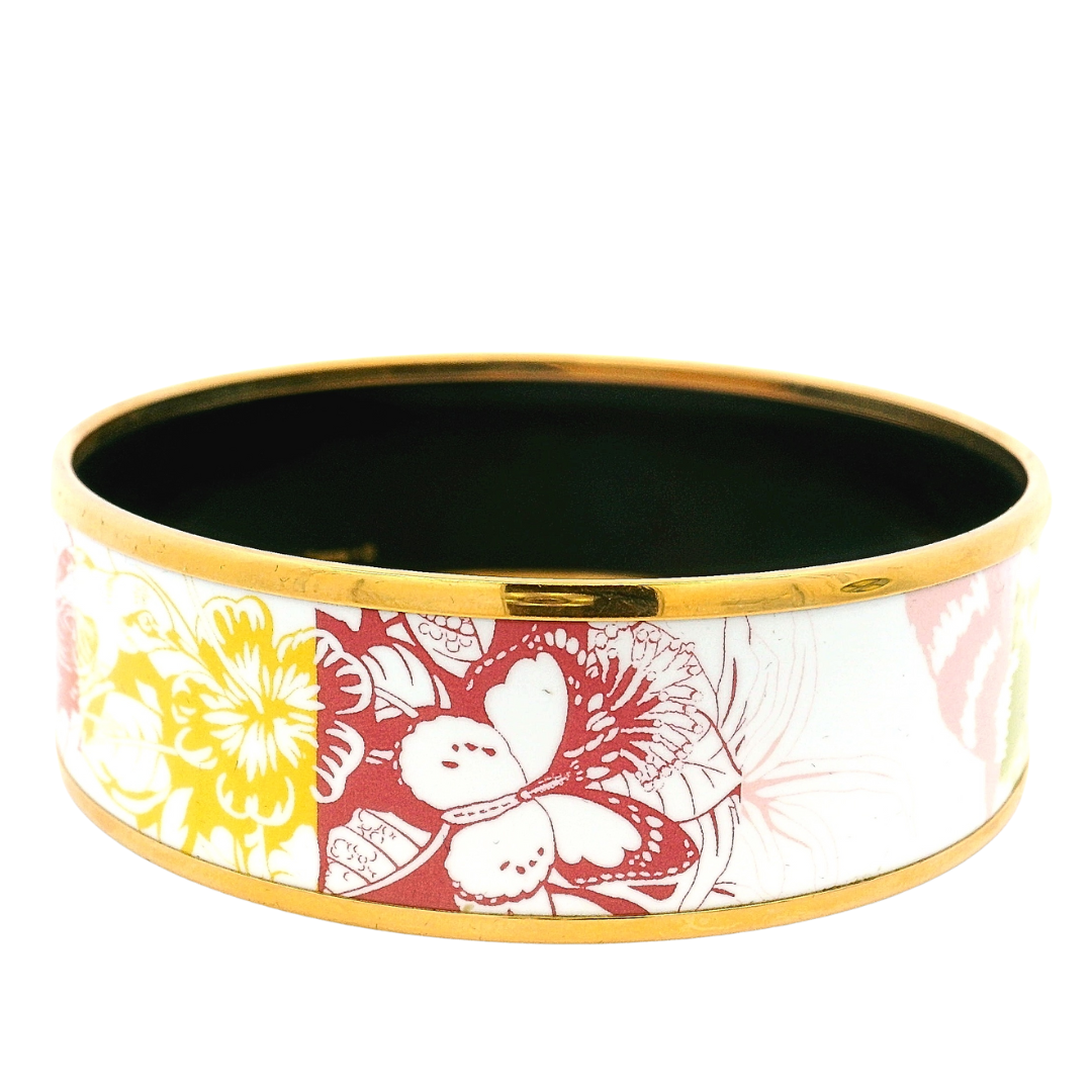 Hermès Wide Pastel Leopard Bangle