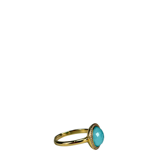 Ippolita Yellow Gold Lollipop Turquoise Ring - Size 8