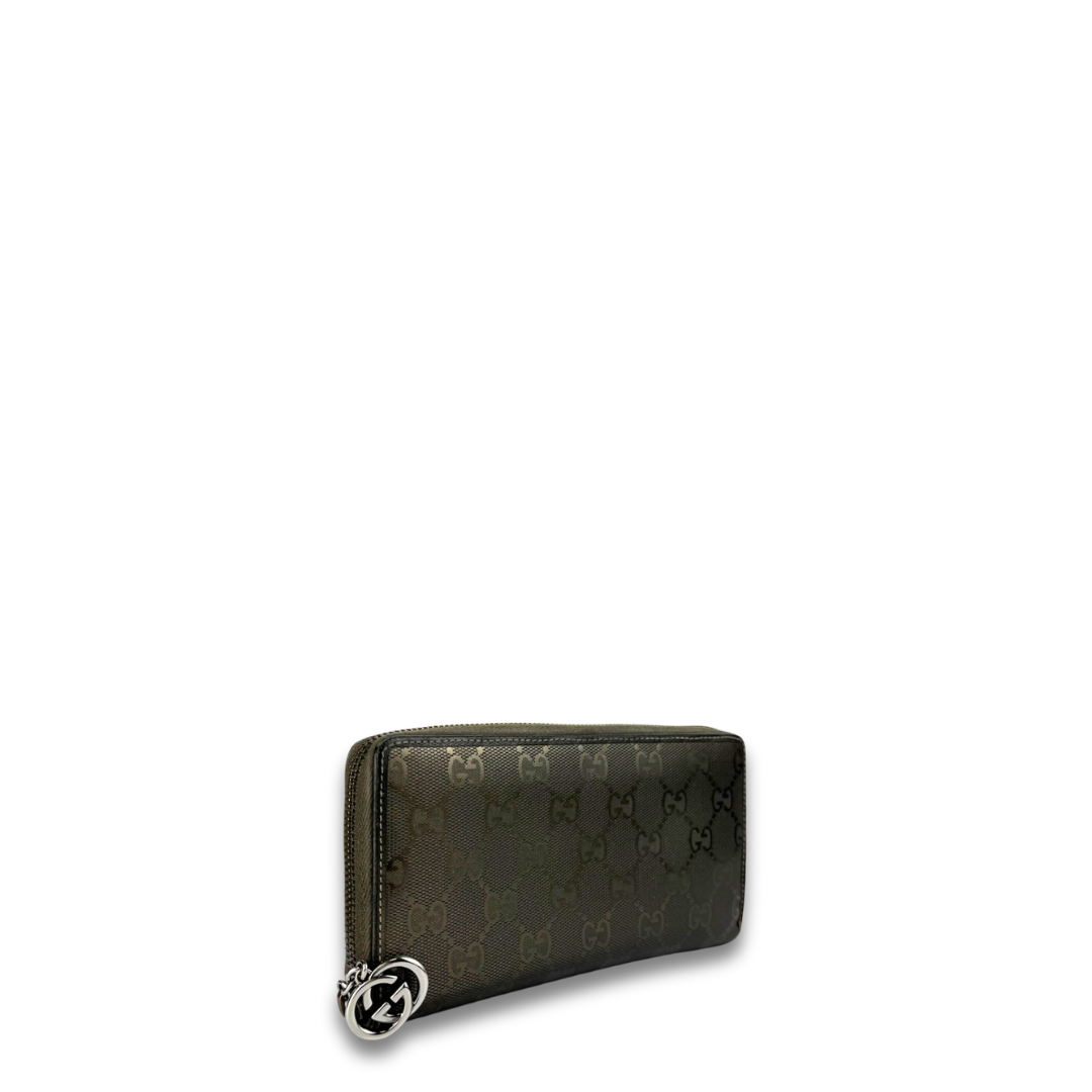Gucci Metallic Bronze Imprimé Zipper Wallet