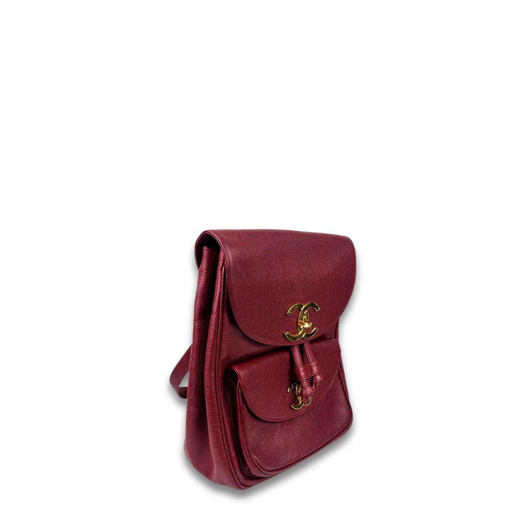 Chanel Burgundy Caviar Backpack