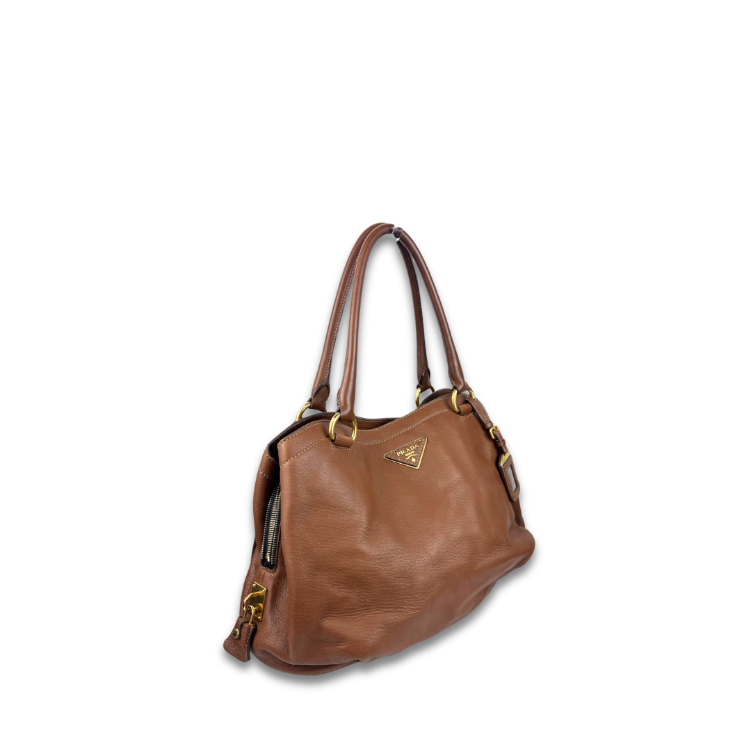 Prada Cervo Double Zip Tote