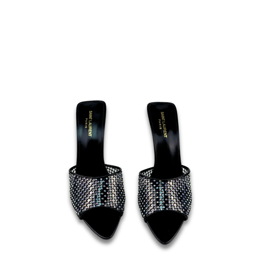 YSL Disco Crystal-Embelished Mules- Size 41.5