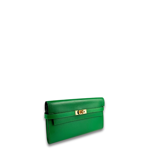 Hermès Green Epsom Kelly Longue Wallet