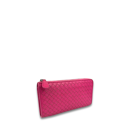 Bottega Veneta Pink Intrecciato Wallet