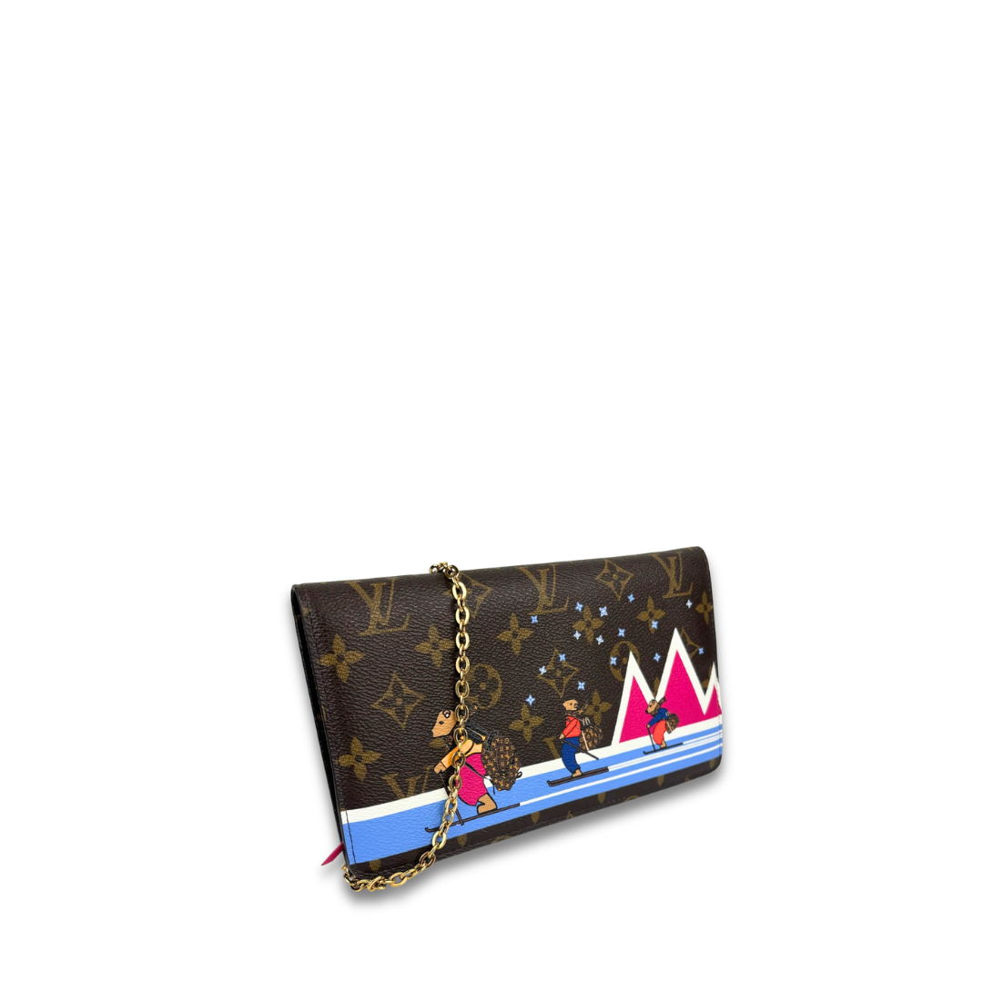Louis Vuitton Monogram Pochette Weekend Christmas Skiing Bears
