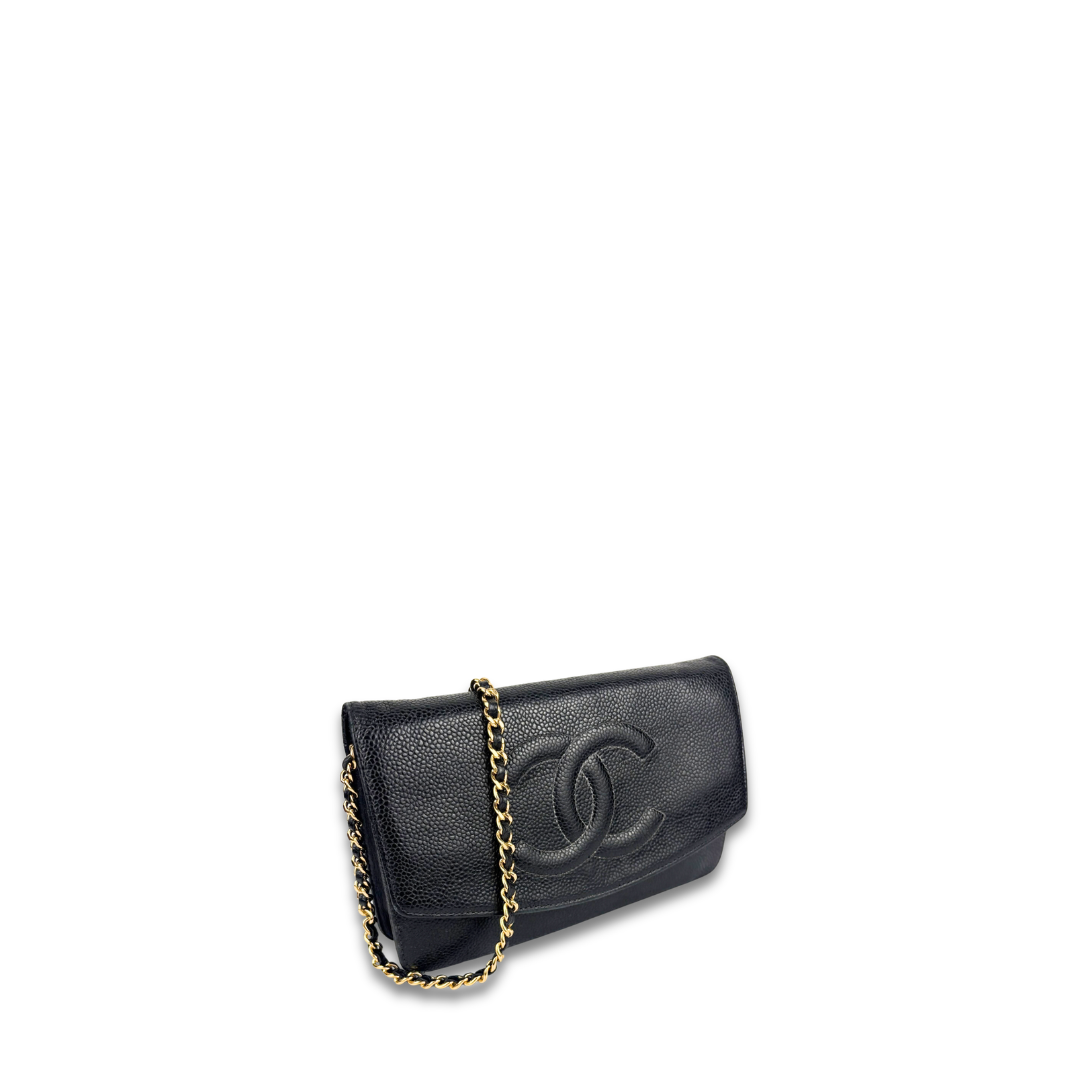 Chanel Caviar Black Classic Wallet on Chain