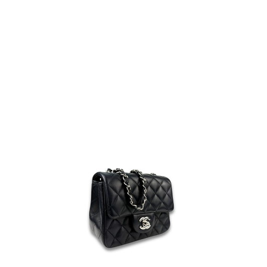 Chanel Black Lambskin Classic Square Mini