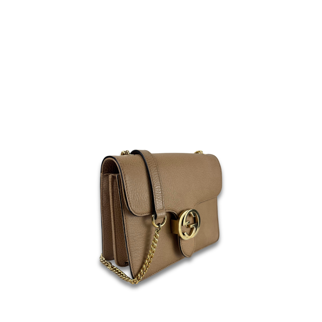 Gucci Beige Interlocking GG Shoulder Bag