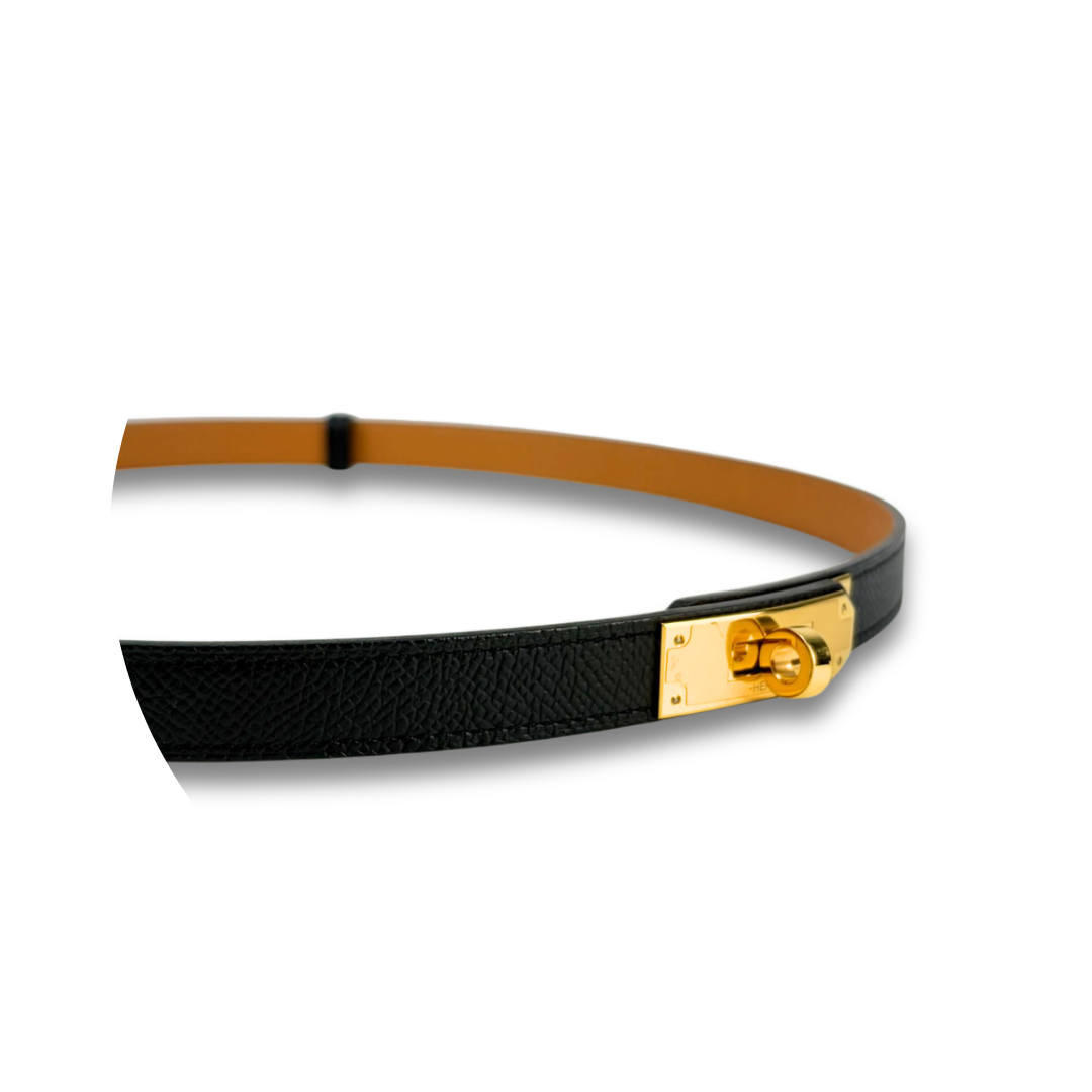Hermès Epsom Black Kelly 18 Belt
