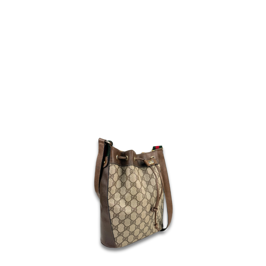 Gucci Brown Vintage Drawstring Crossbody