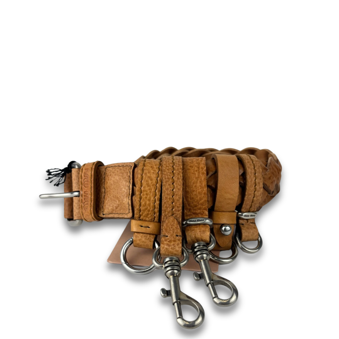 Miu Miu Braided Leather Belt - Size 75