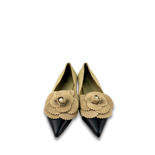 Chanel Suede Camellia Flats - Size 40.5