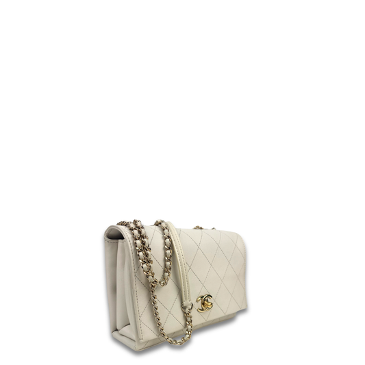 Chanel White Square Small Flap Bag