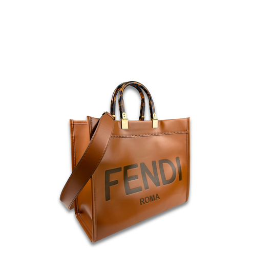 Fendi Brown Medium Sunshine Shopper Tote