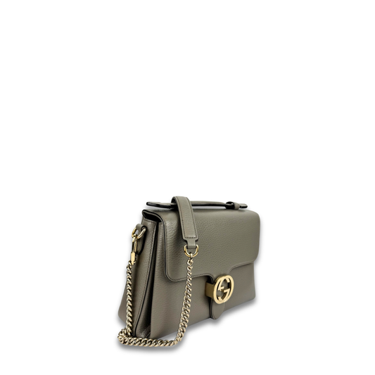 Gucci Grey Interlocking G Top Handle Bag