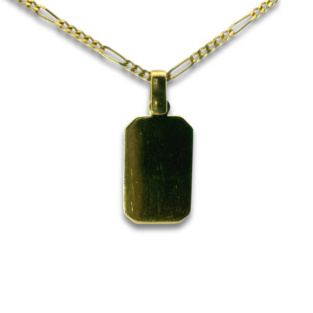 Dior Gold and Black CD pendant with Figaro chain