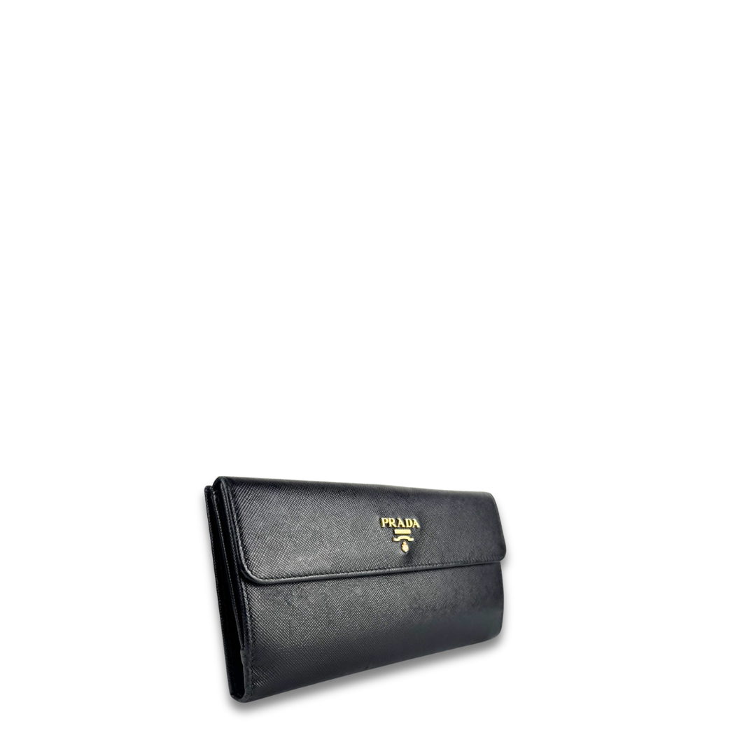 Prada Saffiano Leather Continental Flap Wallet