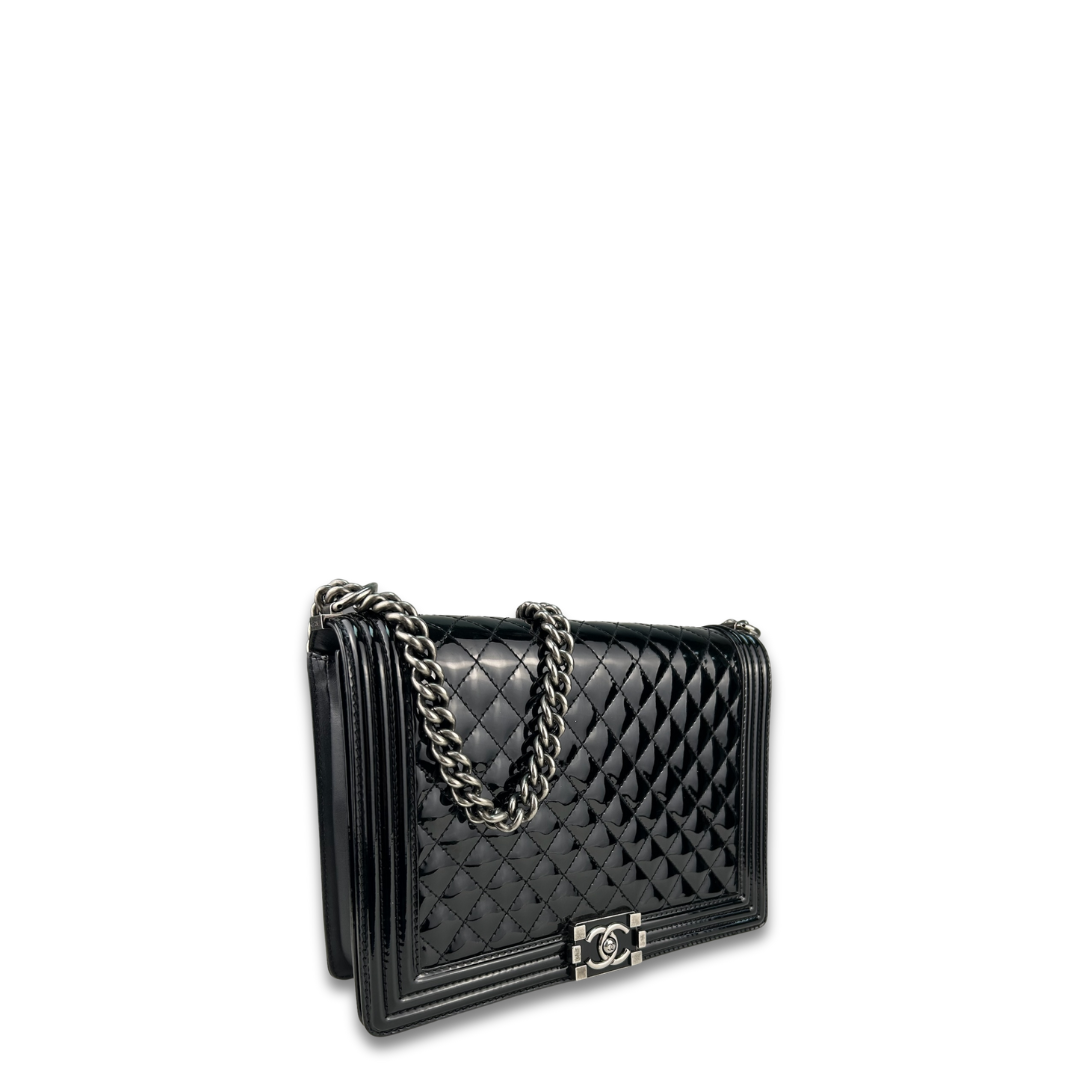 Chanel Large Patent Leather Boy Bag
