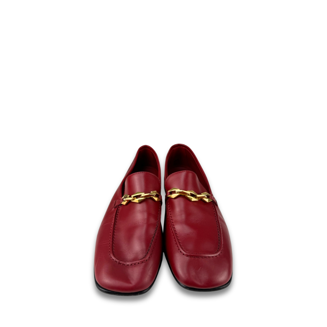 Jimmy Choo Red Diamond Tilda Loafers - Size 40.5