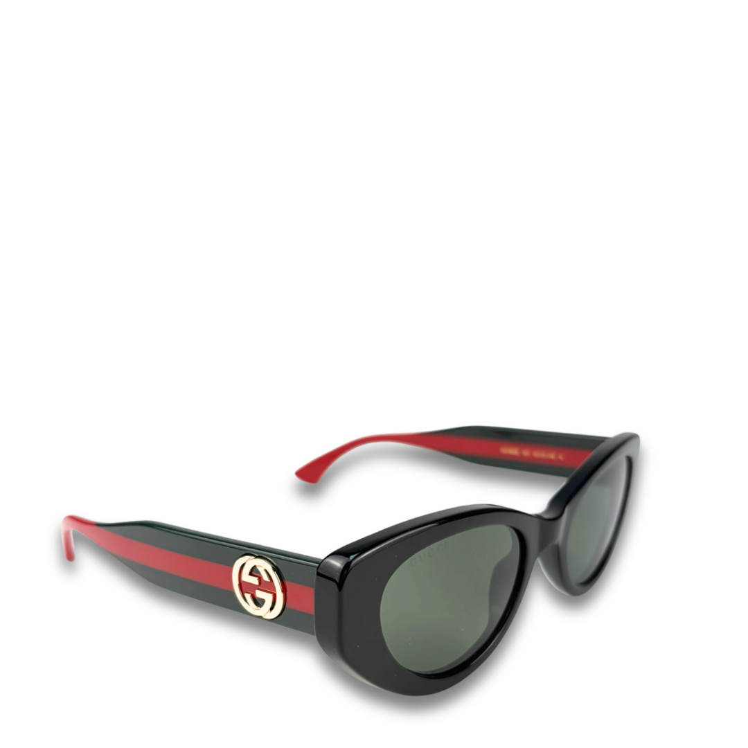 Gucci Black Oval Cateye Sunglasses
