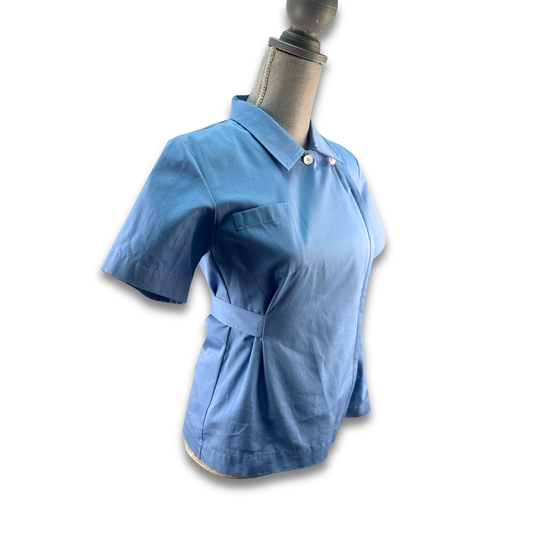 Miu Miu Blue Poplin Belted Top- Size 38