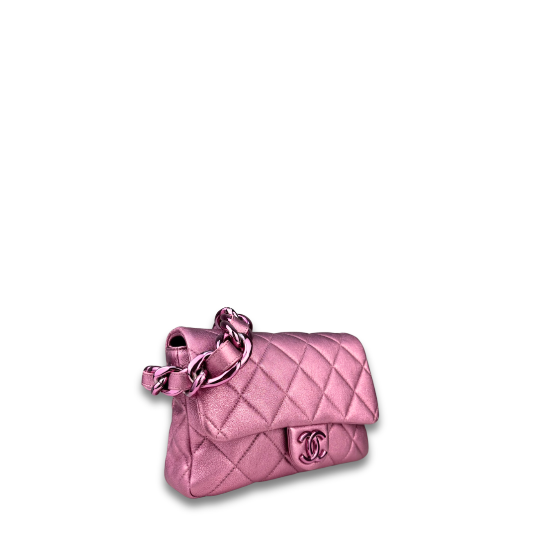 Chanel Metallic Pink Small Flap Bag