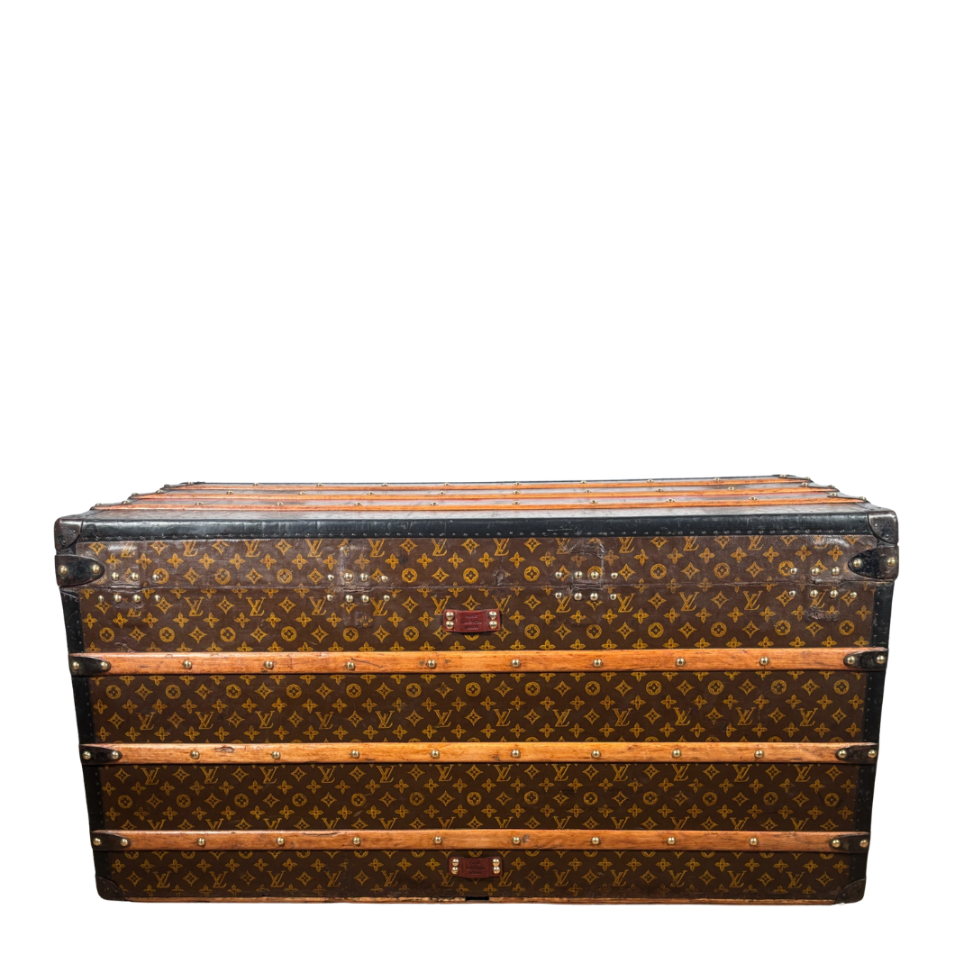 Louis Vuitton Monogram Antique Malle Courrier 110 Trunk
