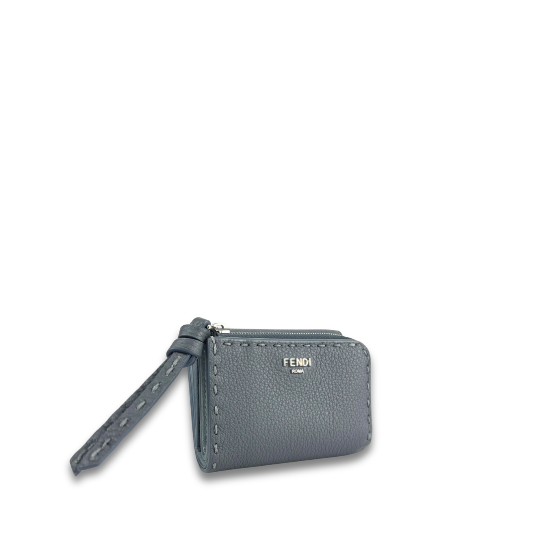 Fendi Blue Peekaboo Micro Trifold Wallet