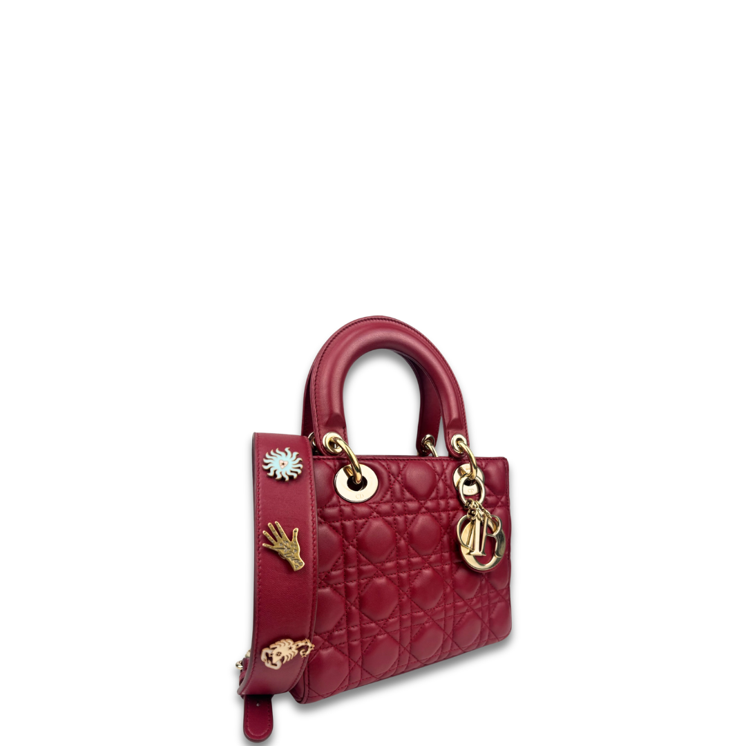 Dior Small Red Lambskin Lady Dior