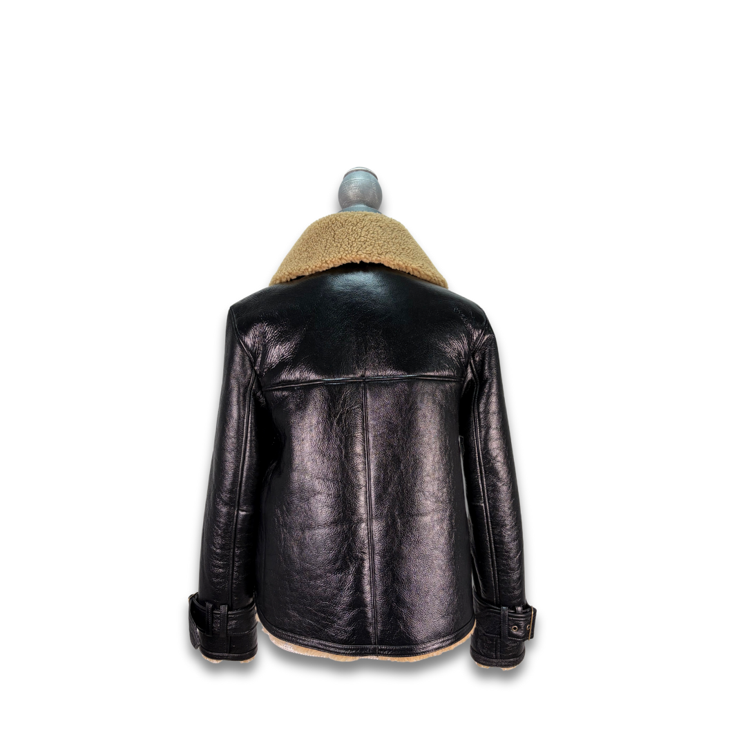Veronica Beard Danika Leather Shearling Jacket - Size XS