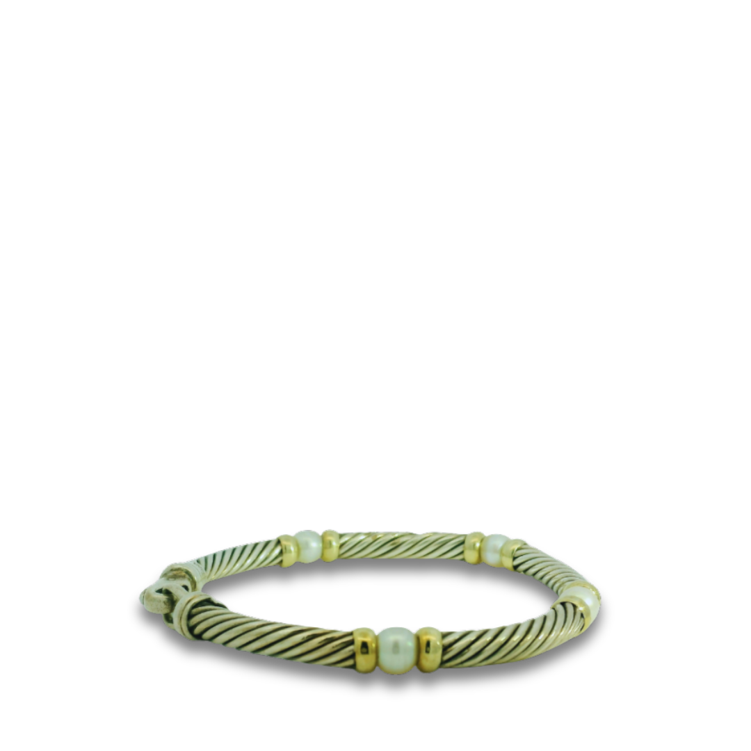 David Yurman 6mm Pearl Metro Station Bracelet